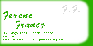 ferenc francz business card